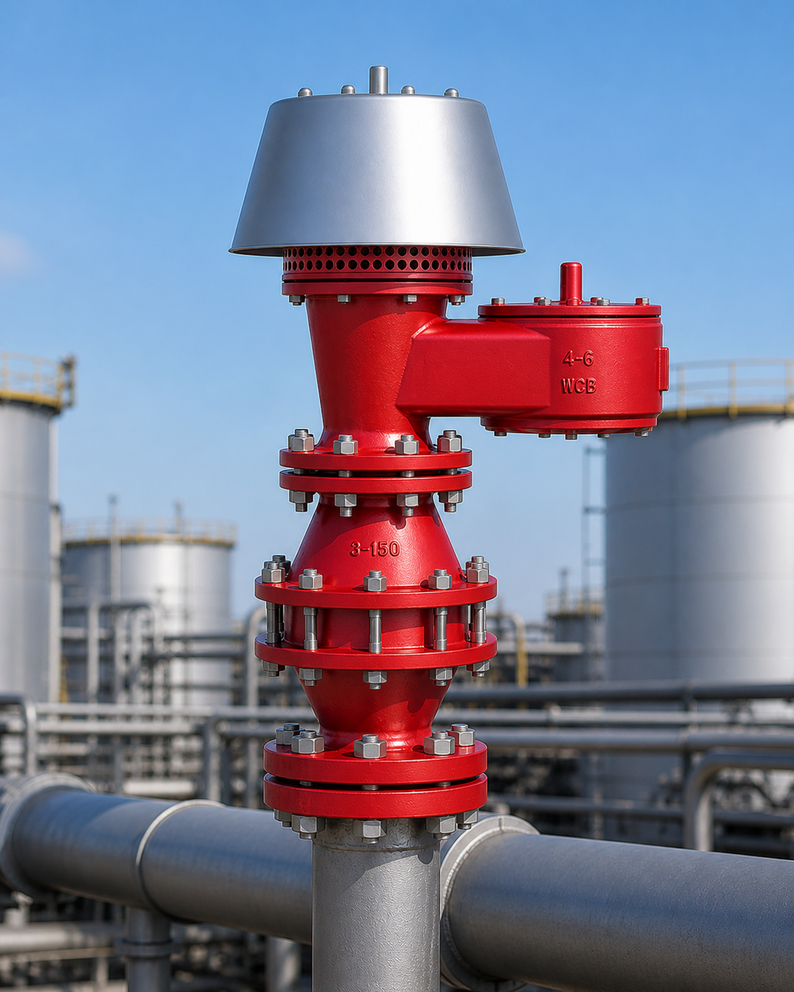 end of line breather valve with flame arrester